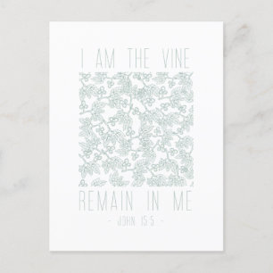 Carte Postale Je suis la main de la vigne Illustré Bible Verse