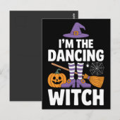 Carte Postale Je suis la sorcière dansante | Fête d'Halloween am (Devant / Derrière)