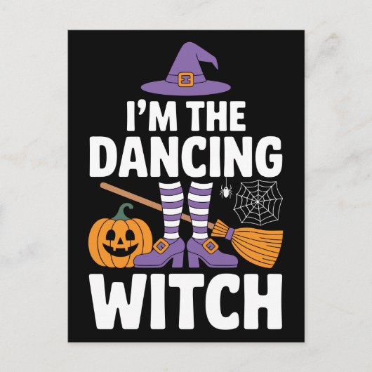 Carte Postale Je suis la sorcière dansante | Fête d'Halloween am (Devant)