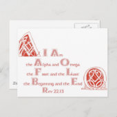 Carte Postale Je suis l'Alpha et l'Oméga (Devant / Derrière)