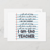 Carte Postale JE SUIS L'ENSEIGNANT Citation Enseignant Enseignem (Devant / Derrière)