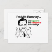 Carte Postale Je suis Mitt Romney et j'approuve ce message.png (Devant / Derrière)