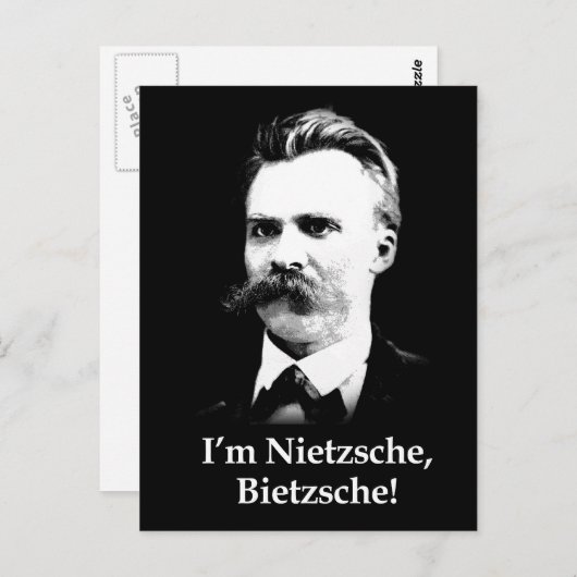 Carte Postale Je suis Nietzsche, Bietzsche ! (Devant / Derrière)