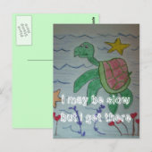 Carte Postale Je suis peut-être en retard, mais j'y arrive (Devant / Derrière)