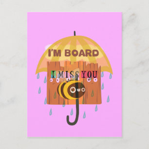 Carte Postale "Je suis planche – Tu me manques : Un message ludi