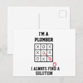 Carte Postale Je suis plombier, je trouve toujours une solution  (Devant / Derrière)