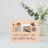 Carte Postale Je Suis Prêt À Ce Que Les Feuilles Tombent ! (Debout devant)