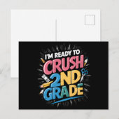 Carte Postale Je suis prêt à écraser la 2e année de retour à l'é (Devant / Derrière)