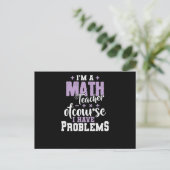 Carte Postale Je suis professeur de maths, bien sûr, j'ai un pro (Debout devant)