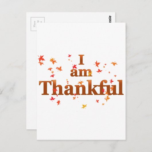 Carte Postale je suis reconnaissant (Devant / Derrière)