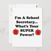 Carte Postale Je suis secrétaire d'école (Devant / Derrière)