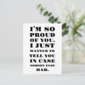 Carte Postale Je suis si fière de toi (Debout devant)