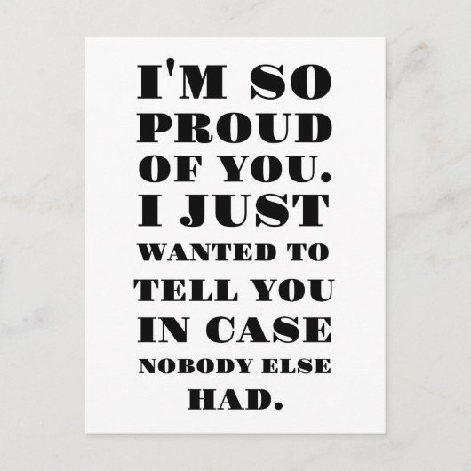 Carte Postale Je suis si fière de toi (Devant)