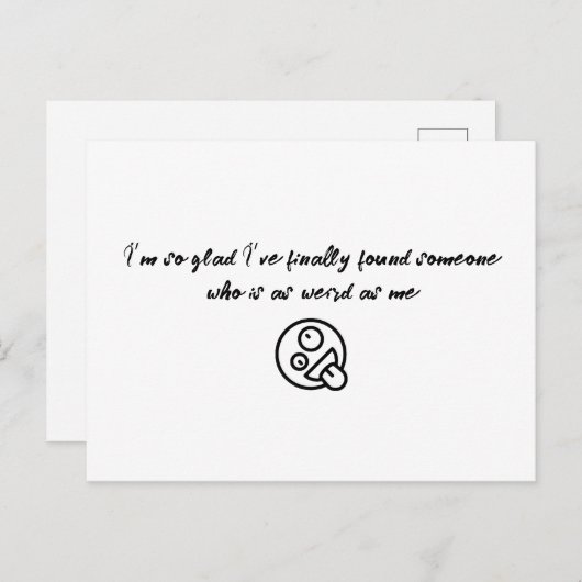 Carte Postale Je suis si heureux d’avoir enfin trouvé quelqu’un  (Devant / Derrière)