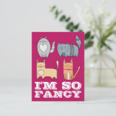 CARTE POSTALE JE SUIS TELLEMENT FANCY KITTY CAT CATS POSTCARD (Debout devant)