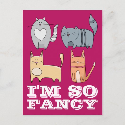 CARTE POSTALE JE SUIS TELLEMENT FANCY KITTY CAT CATS POSTCARD (Devant)