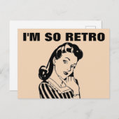 CARTE POSTALE JE SUIS TELLEMENT RÉTRO MEME FEMME FAMILIALE (Devant / Derrière)