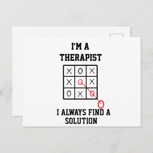 Carte Postale Je Suis Thérapeute Je Trouve Toujours Une Solution (Devant / Derrière)