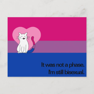Carte Postale Je suis toujours Bisexual Chat avec Drapeau Bisexu