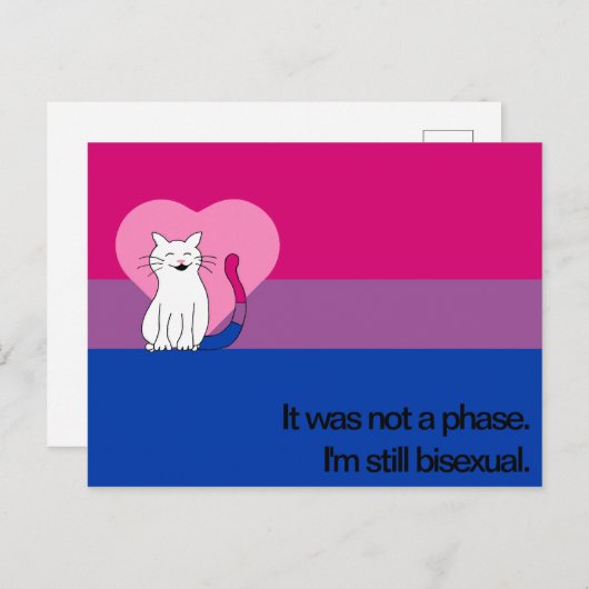Carte Postale Je suis toujours un chat bisexuel avec un drapeau (Devant / Derrière)