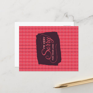 Carte Postale Je suis très désolé pour votre perte Vertical Stri