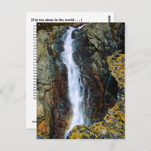 CARTE POSTALE JE SUIS TROP SEUL DANS LE MONDE (Devant / Derrière)