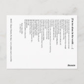 CARTE POSTALE JE SUIS TROP SEUL DANS LE MONDE (Dos)