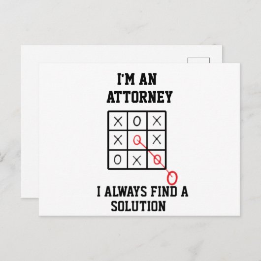Carte Postale Je suis un avocat, je trouve toujours une solution (Devant / Derrière)