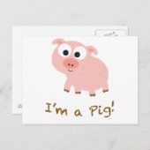 Carte Postale Je suis un cochon (Devant / Derrière)