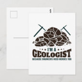 Carte Postale Je suis un géologue parce que les ingénieurs ont b (Devant / Derrière)
