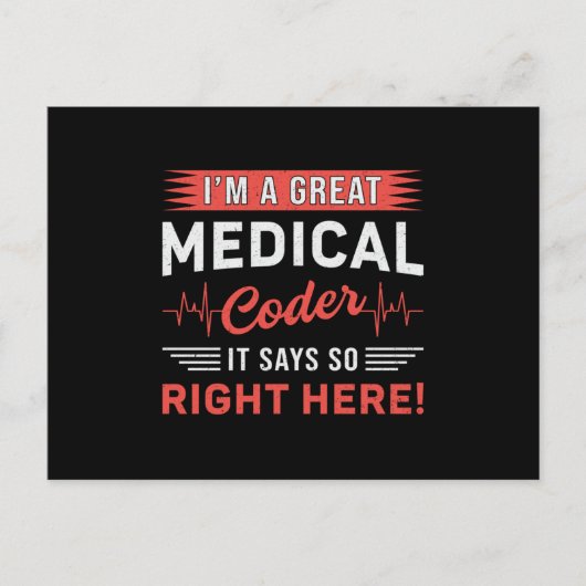 Carte Postale Je suis un grand programmeur de codage de code Méd (Devant)