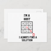 Carte Postale Je suis un hôte, je trouve toujours une solution   (Devant / Derrière)