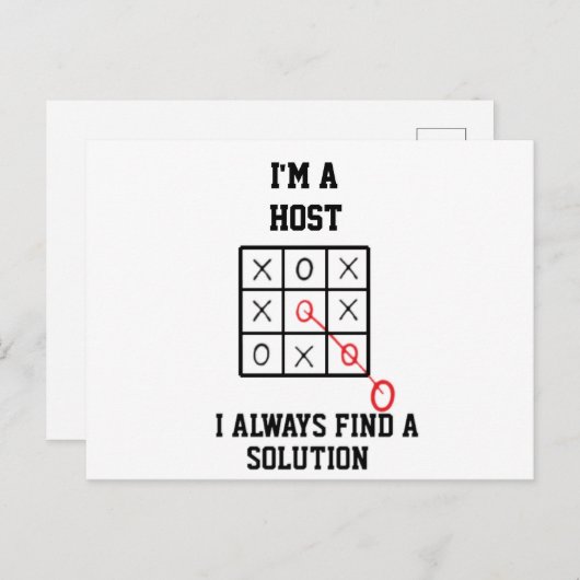 Carte Postale Je Suis Un Hôte Je Trouve Toujours Une Solution C (Devant / Derrière)