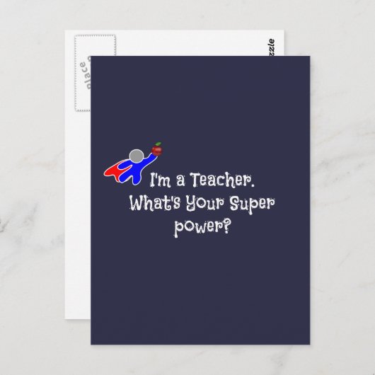 Carte Postale Je suis un humour d'enseignant (Devant / Derrière)