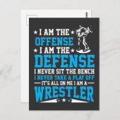 Carte Postale Je suis un lutteur d'infraction de lutte de défens (Devant / Derrière)