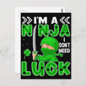 Carte Postale Je suis un Ninja Je n'ai pas besoin de chance Sain (Devant / Derrière)