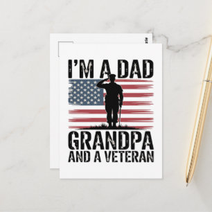 Carte Postale Je suis un papa grand-père et vétéran rien ne fait