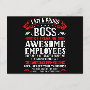 Carte Postale Je Suis Un Patron Fier De Mes Employés Freaking In