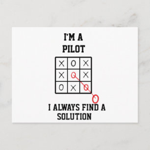 Carte Postale Je suis un pilote, je trouve toujours une solution