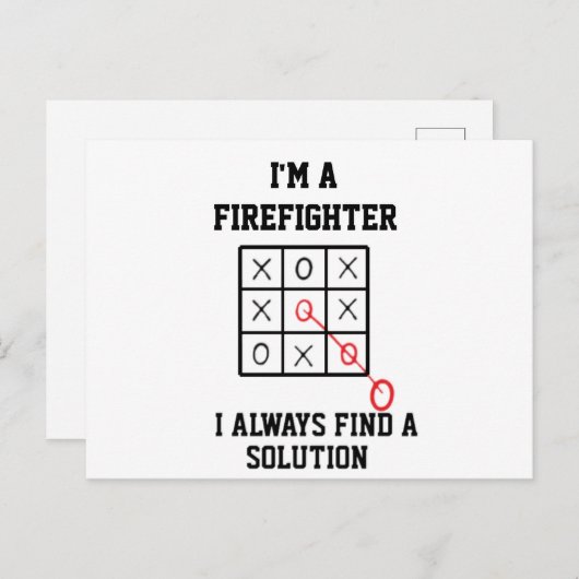 Carte Postale Je suis un pompier, je trouve toujours une solutio (Devant / Derrière)