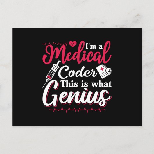 Carte Postale Je suis un programmeur de codage Médicale (Devant)