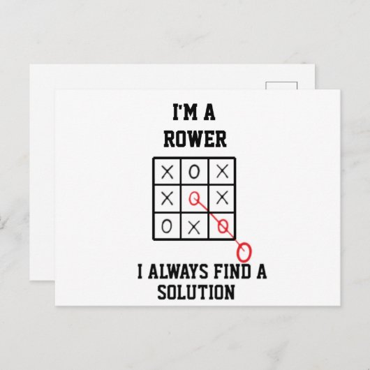 Carte Postale Je suis un rameur, je trouve toujours une solution (Devant / Derrière)