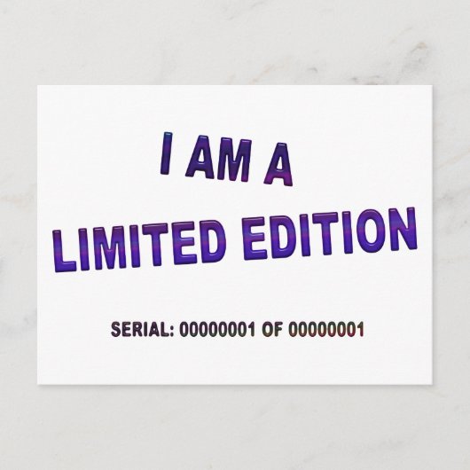 Carte Postale Je Suis Une Édition Limitée (Devant)