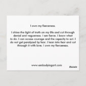 Carte Postale Je suis une ferme affirmation (Dos)