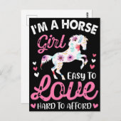 Carte Postale Je suis une fille de cheval facile à aimer diffici (Devant / Derrière)