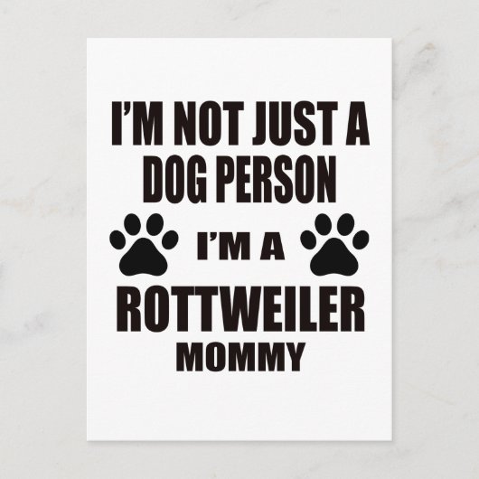 Carte Postale Je suis une maman Rottweiler (Devant)