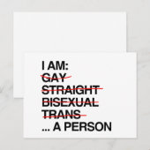 CARTE POSTALE JE SUIS UNE PERSONNE (Devant / Derrière)