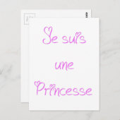 Carte Postale Je suis une princesse (Devant / Derrière)