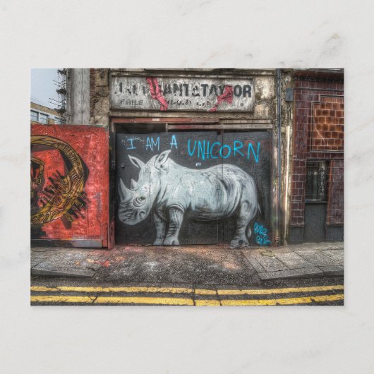 Carte Postale Je Suis Unicorne, Shoreditch Graffiti (Londres) (Devant)