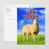 CARTE POSTALE JE SUIS VEGAN (Devant / Derrière)